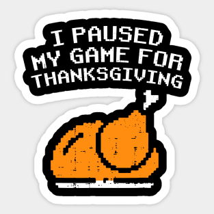 Happy Thanksgiving Gamer Turkey Video Game Lovers Kids Boys Sticker